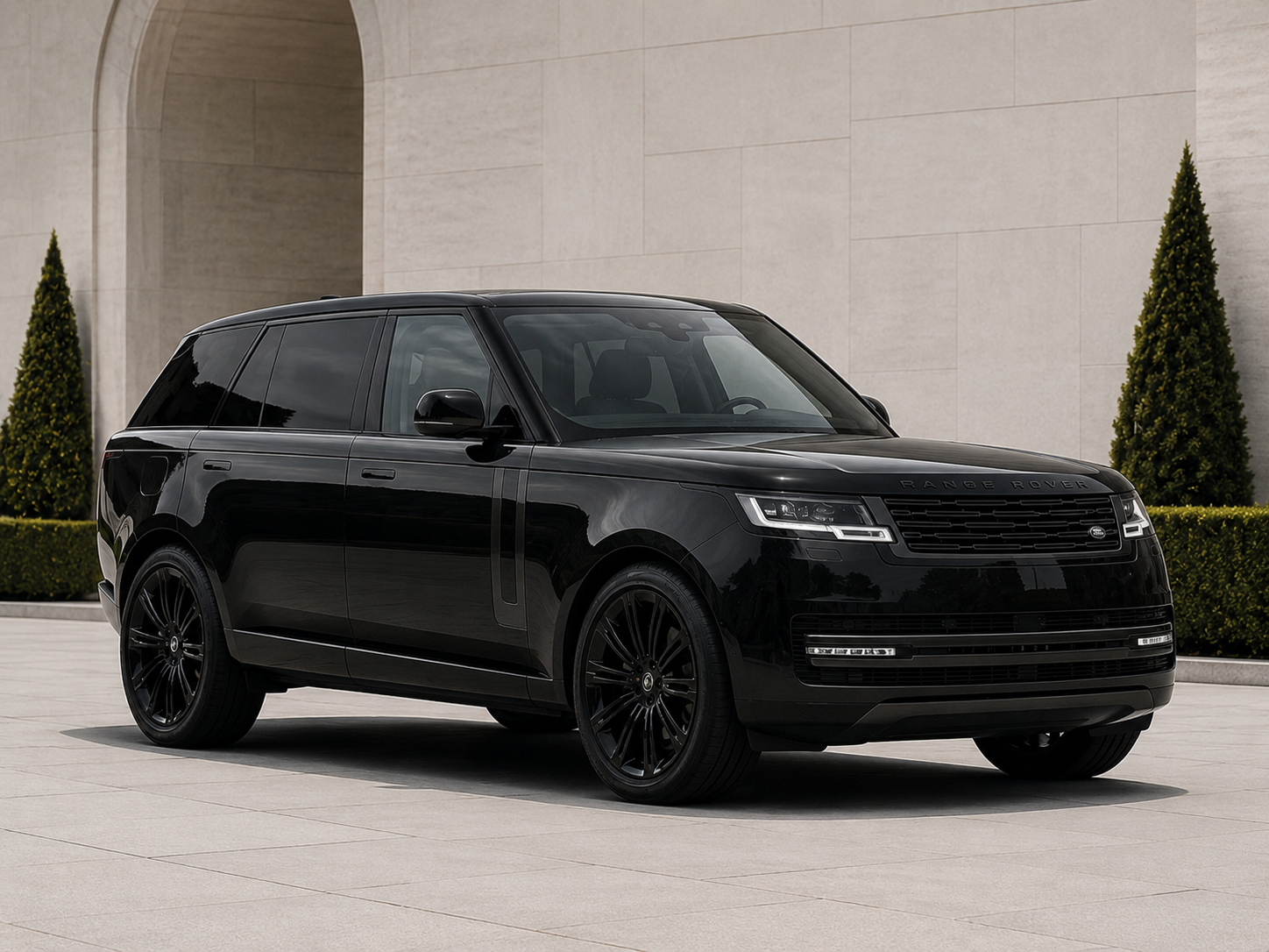 Black Range Rover Long Wheelbase executive vehicle available from Freddy's Cabs Stirling
